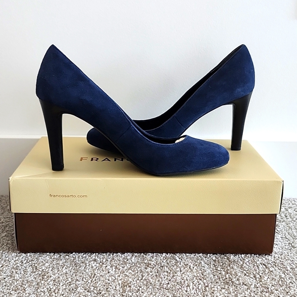 Franco Sarto Suede Pumps, Caspian Blue, Very Gently Used, With Box